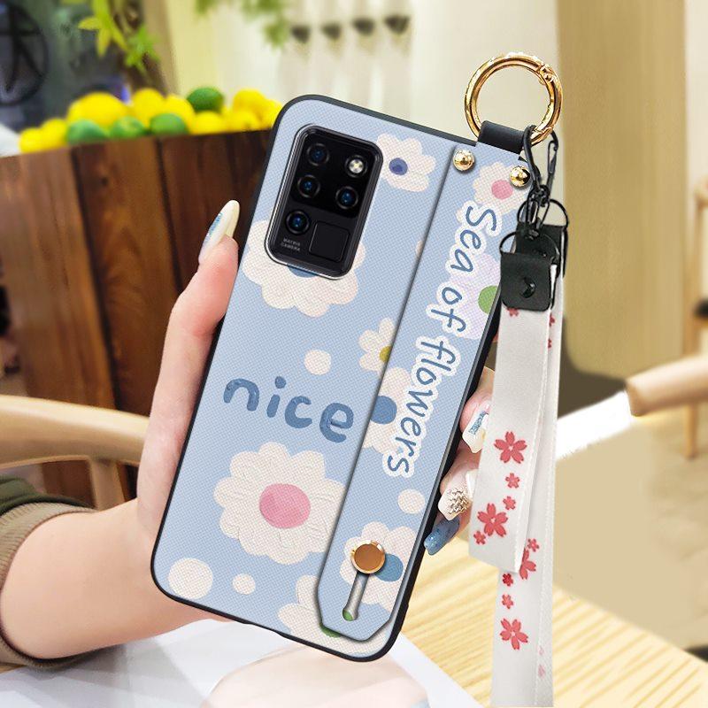 Водонепроницаемый Прочный Чехол для Телефона для Oukitel C21 Наручный Ремешок Наручный Ремешок Ударопрочный Силиконовый Подставка Защитное Кольцо Цветок