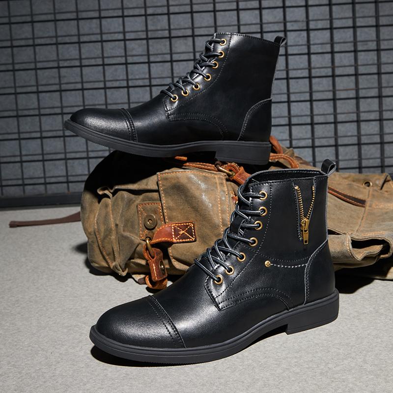 Модные высококачественные мужские базовые ботинки из натуральной кожи, мужская прогулочная обувь для походов в стиле ретро, высокие повседневные кроссовки для активного отдыха