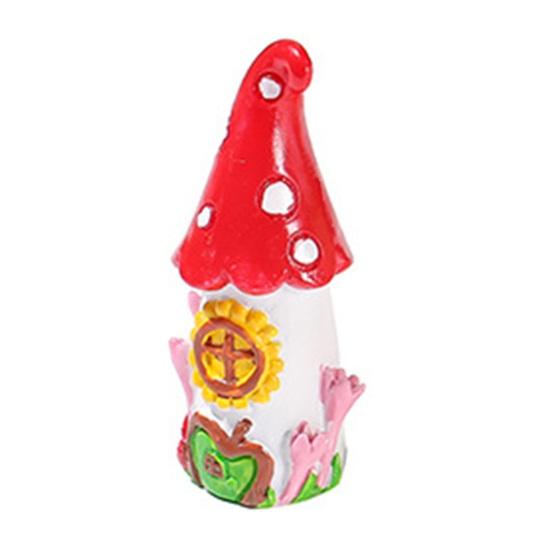 Красивая маленькая гладкая мини-статуэтка домика, сказочный мир, грибной домик, украшение для стола, миниатюрные садовые аксессуары