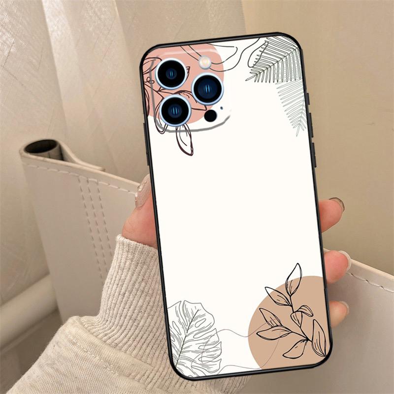 Чехол для телефона с абстрактными растениями для iPhone 17 16 15 14 13 12 11 Pro Max mini 15 16 Plus 16e 17 Air Cover Coque