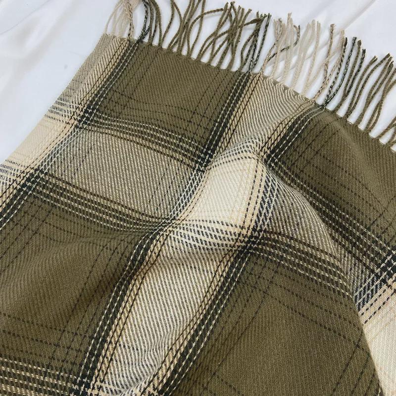 Women's Autumn/Winter 2022 Plaid Scarf - Korean Style Thickened Imitation Cashmere Shawl for Students