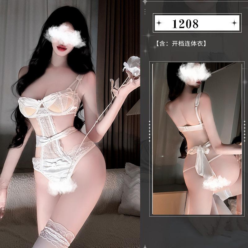 Сексуальное нижнее белье подтяжки боди кружевной костюм соблазнительная униформа полый сексуальный маленькая грудь женский стальное кольцо