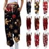 Women's Casual Fashion Christmas Printed Casual Sweatpants Elastic Waist Drawstring Pants