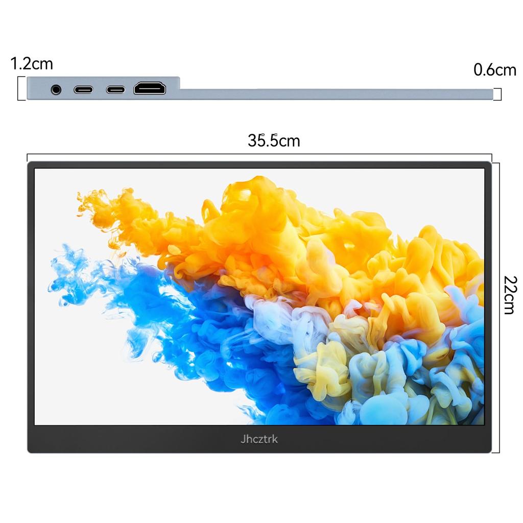 Jhcztrk Mobile Touch Screen Portable Monitor Inch 1080P Ultra Thin Light FHD IPS HDR Gaming Laptop Travel Sub Monitor for Laptop Mac PC Xbox Switch