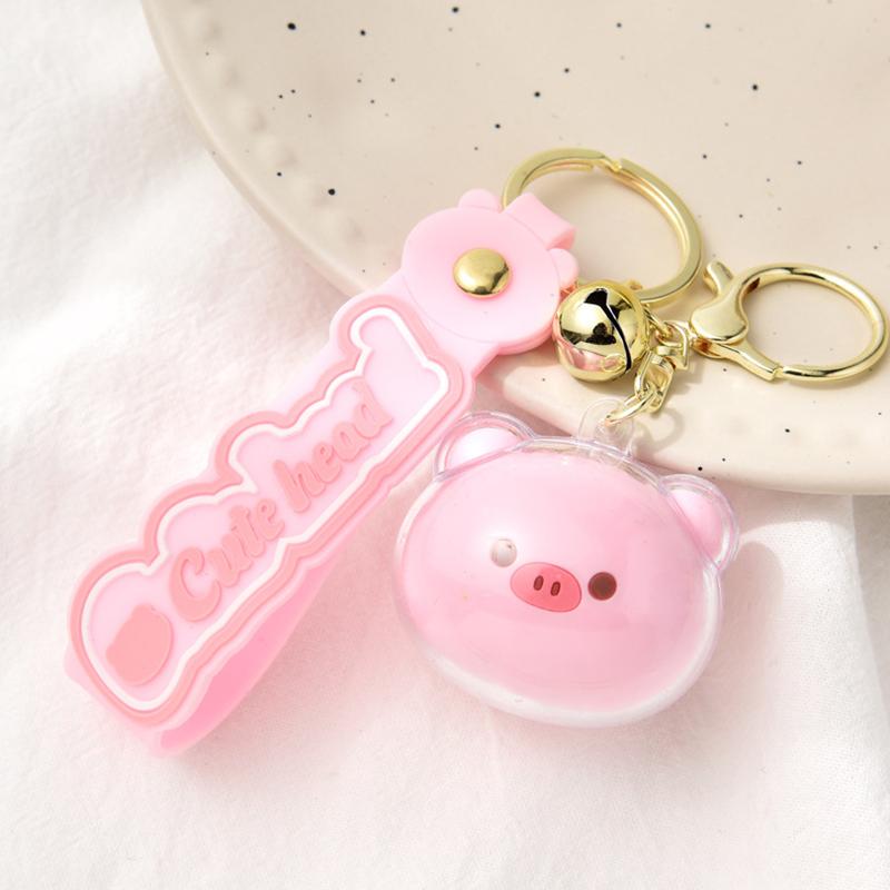 Мультяшный акриловый брелок в виде головы животного, колокольчик, милая панда, лягушка, медведь, свинья, брелок, сумка, кулон, изысканный аксессуар, подарок для пары