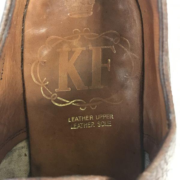 Англия Винтаж KF Goodyear Кожа с тиснением Обувь на шнуровке с простым носком 7 25.5см Коричневый(ИСПОЛЬЗОВАЛ)