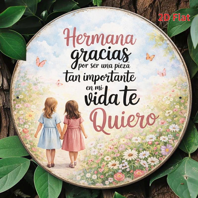 D Flatpc xcm Aluminum Sign Hermana Gracias Spanish Decorative Sign Sisterhood Wall Art Specially Designed