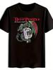 Men's Rock Band Graphic T-Shirt - Black Polyester Short Sleeve with Dragon and Gui