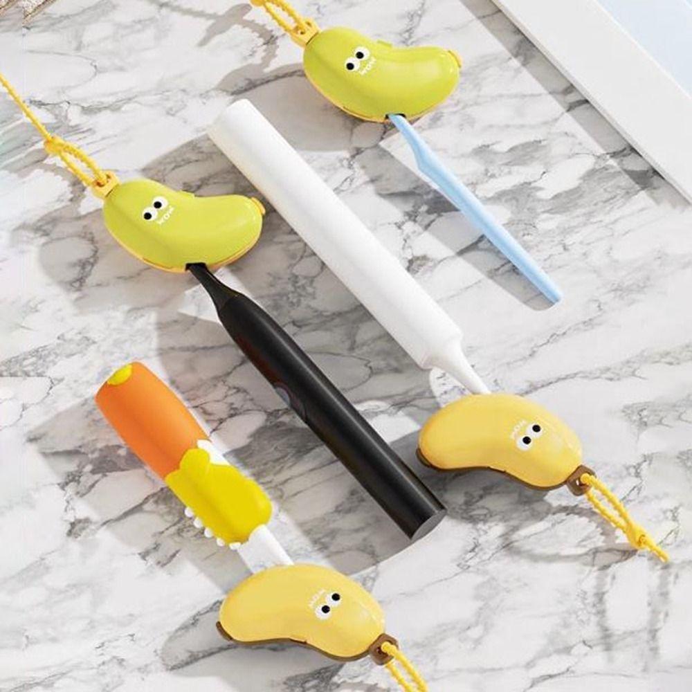 2Set 2 In 1 Banana Shape Toothbrush Cover Dustproof Toothbrush Dust Clamp Travel