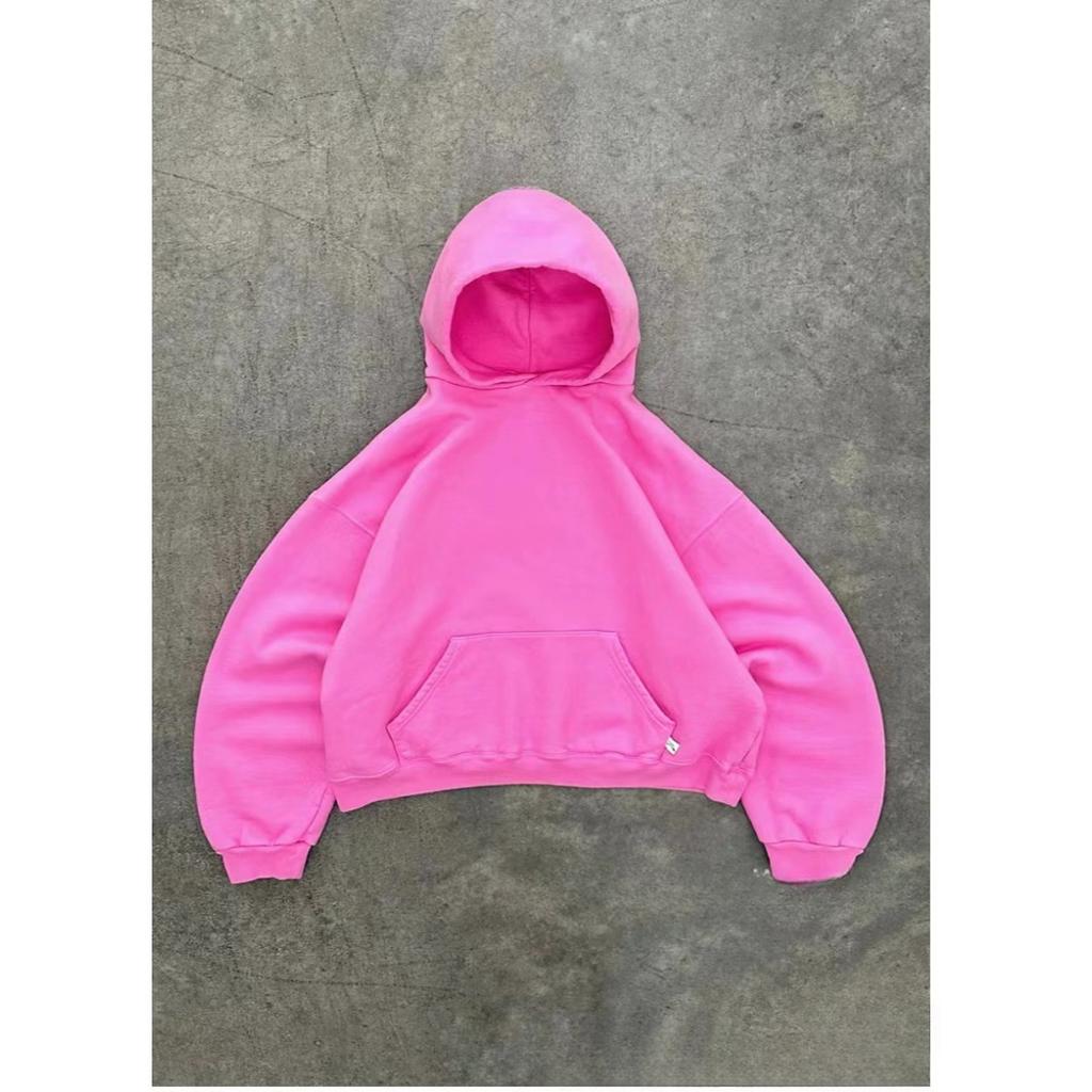 RogueWave European and American Fashion Loose Hooded Solid Color Street Sports Top