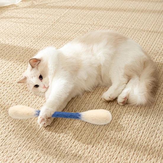 6 шт. Ватные палочки Игрушки для кошек с кошачьей мятой Гигантские палочки для жевания котят Игрушка для прорезывания зубов у домашних кошек Большой войлочный тампон Интерактивная игрушка от скуки