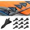 10PCS Self-Adhesive Car Diffuser Shark Fin Kit, Waterproof Air Vortex Generator, Compatible With Pointed Spoiler Roof Wing Car Exterior Decoration