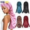 Soft Silky Long Satin Bonnet For Natural Hair And Curly Hair Extra Large Size Hair Cap With Tie For Comfortable Night Sleep 1Pcs