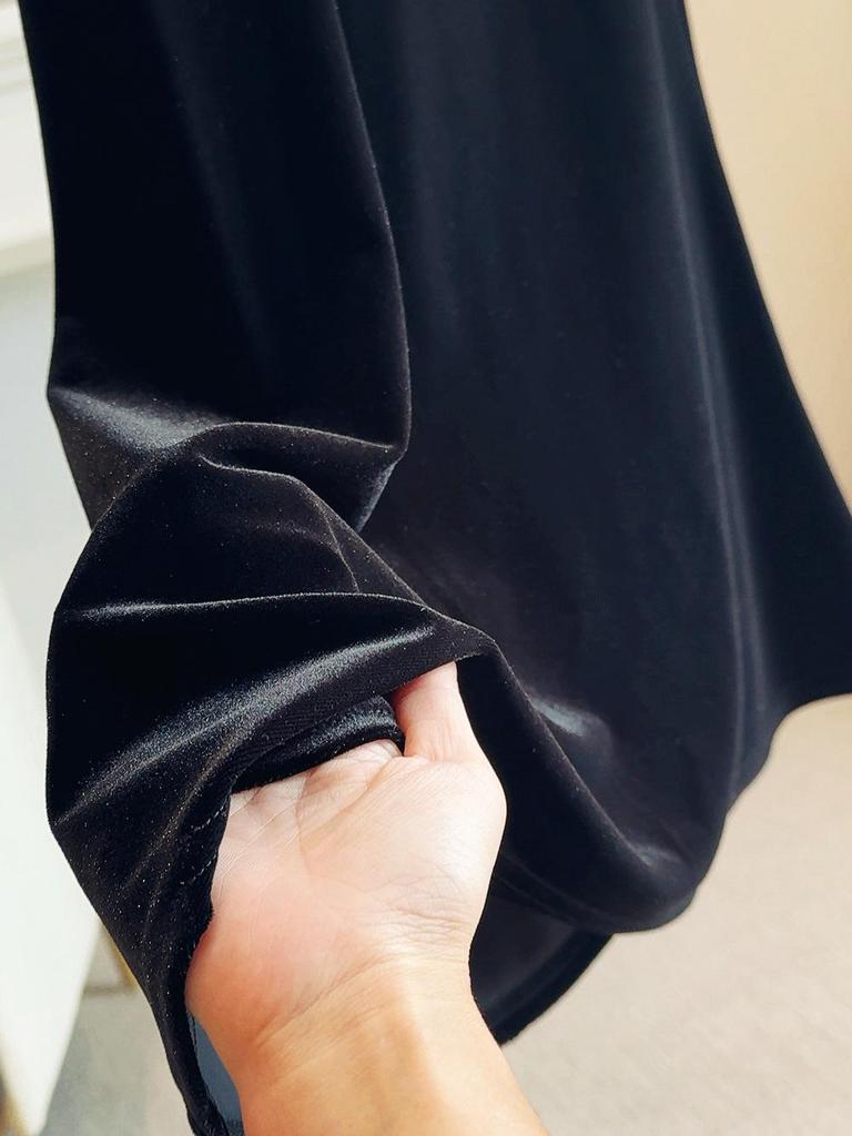 Юбка-годе из бархата с высокой талией для женщин - Мода осень/зима 2025, Приталенный стиль миди, облегающий бедра