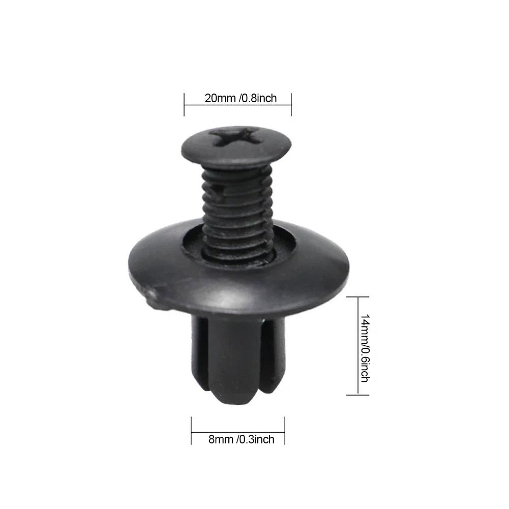 10-30pcs Auto Car Bumper Door Panel Fender Liner Nylon Clips Retainer Fasteners Clips For Honda Nissan Mitsubishi 8mm Hole