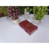 Handmade Leather Journal Notebook with Stone Antique Lock 200 Plain Pages Red Brown Sketchbook for Artists Gifts for Her Him