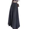 Women Summer Skirt Waist A-Line Large Hem Skirt with Pockets Elastic High Long Pleated Skirt Streetwear