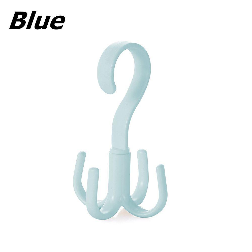 Storage Hook Cloth Rack Tie Holder Rotating Four-claw Hook Plastic Hanger Multifunction 4 Hook