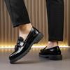 Brand Business Low Heeled Leather Casual Shoes Tassel Loafers Men's Thick Soled Shoes Man Moccasin Handmade Dress Slip On Shoes