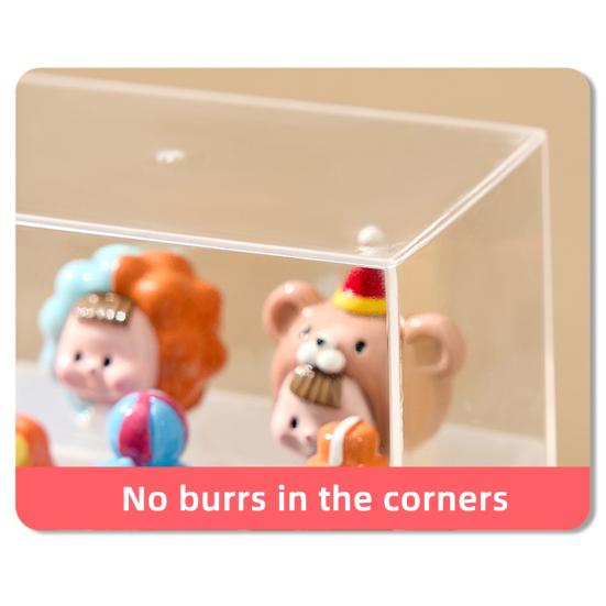 Стойка-витрина для хранения Мини-органайзер для статуэток Прозрачный дизайн Пыленепроницаемый Штабелируемый Витринный шкаф Коробка для хранения