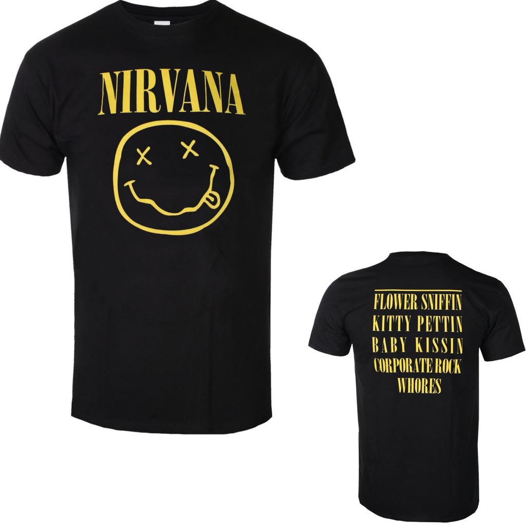 Ретро Хлопковая Футболка с Графикой Nirvana Унисекс Летняя С Коротким Рукавом Модный Бренд Футболка Роскошная Повседневная Винтажные Футболки