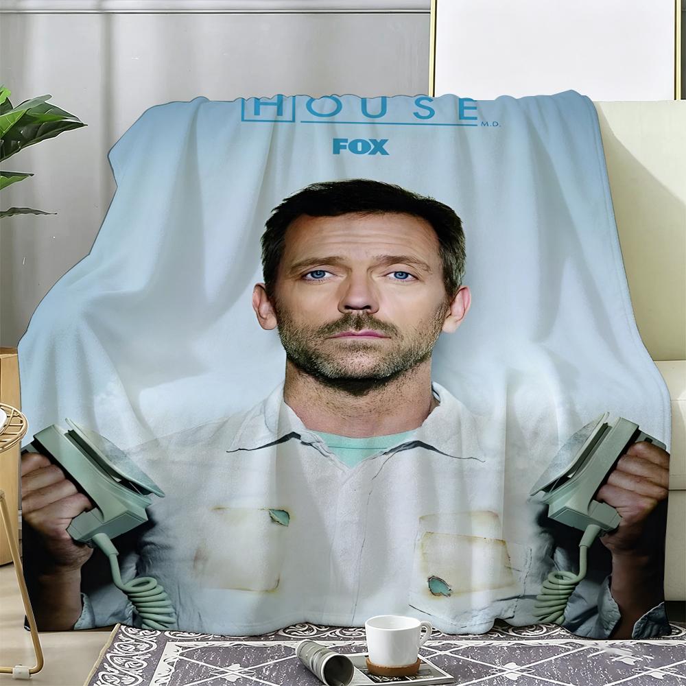 Drama H-House Throw Soft Warm Flannel Fleece Throw Blanket, Cozy Plush for Sofa Bed & All Seasons
