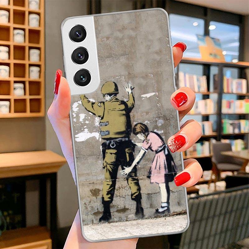 Чехол для телефона Street Art Banksy Graffiti для Samsung Galaxy S26 S25 Edge S24 Ultra S23 S22 Plus S21 S20 FE Мягкий чехол-бампер