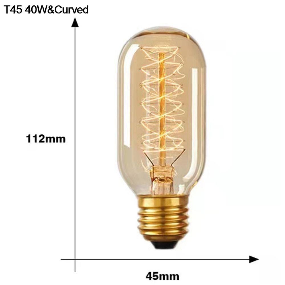 E27 патрон Шаровой светильник Антикварная лампа накаливания Декоративная лампа Эдисона Винтажная ретро-лампочка Стеклянная нить накаливания