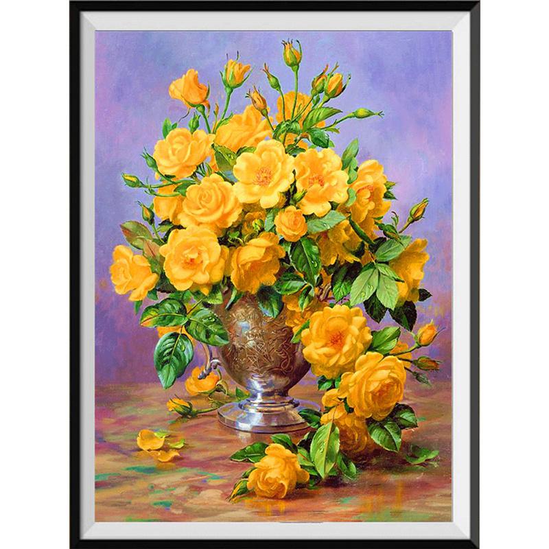 5D DIY Алмазная картина Красивые цветы Фотографии Алмазная вышивка Набор для вышивки крестом Полный горный хрусталь Мозаика Домашний декор