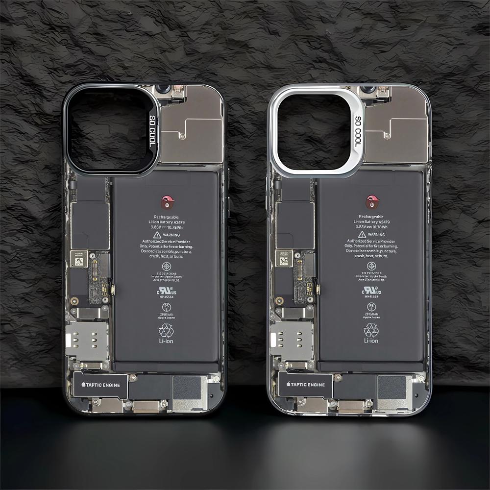 Чехол для телефона с внутренним рисунком в стиле микросхем для iPhone 17 16 15 14 Plus 13 12 11 Pro Max Матовый ТПУ Модный Защитный Чехол