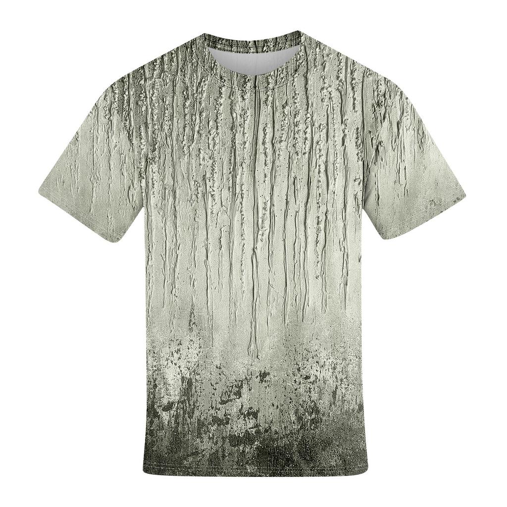 Летняя мужская популярная футболка с круглым вырезом и коротким рукавом с принтом