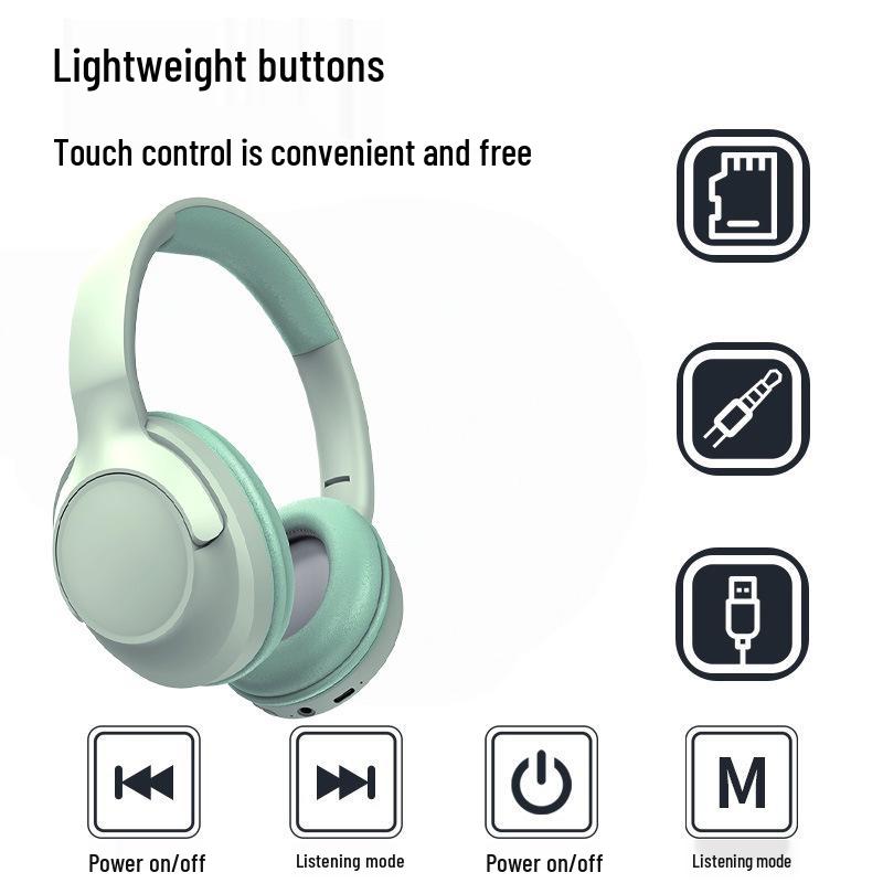 Игровые беспроводные Bluetooth-наушники с шумоподавлением, накладные, без задержек, унисекс - C2234.