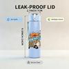1PC Retro Travel Bus Pattern 750ml Color Plastic Sports Water Bottle Leakproof Flip Straw Lid Suitable for Sports Office Home Use