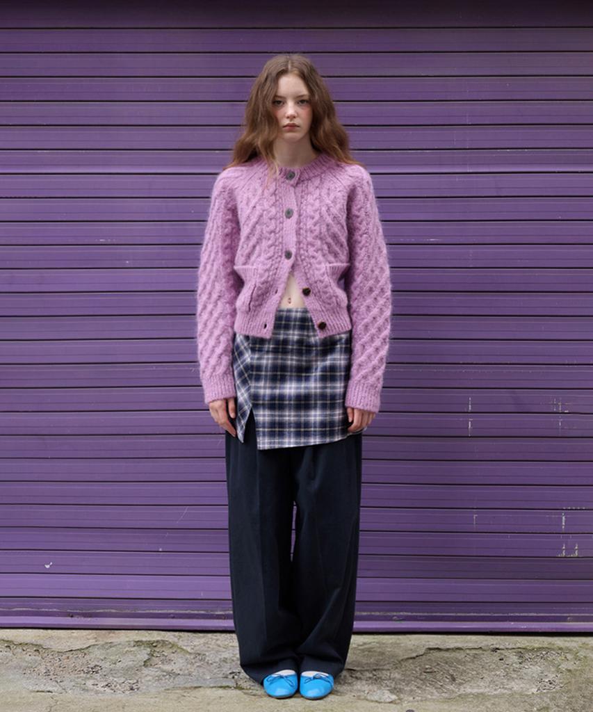 Murmure Pra Low Slit Check Skirt_Pra Skirt