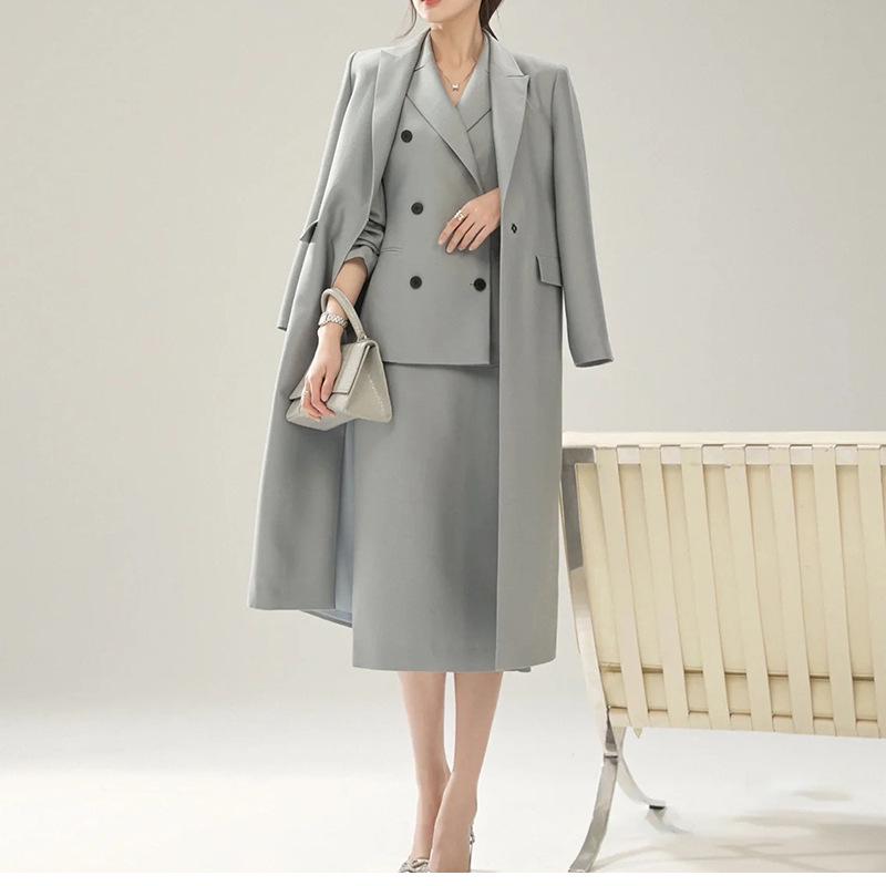 Шикарный модный пригородный костюм: Комплект из облегающего блейзера и юбки для изысканного стиля OL