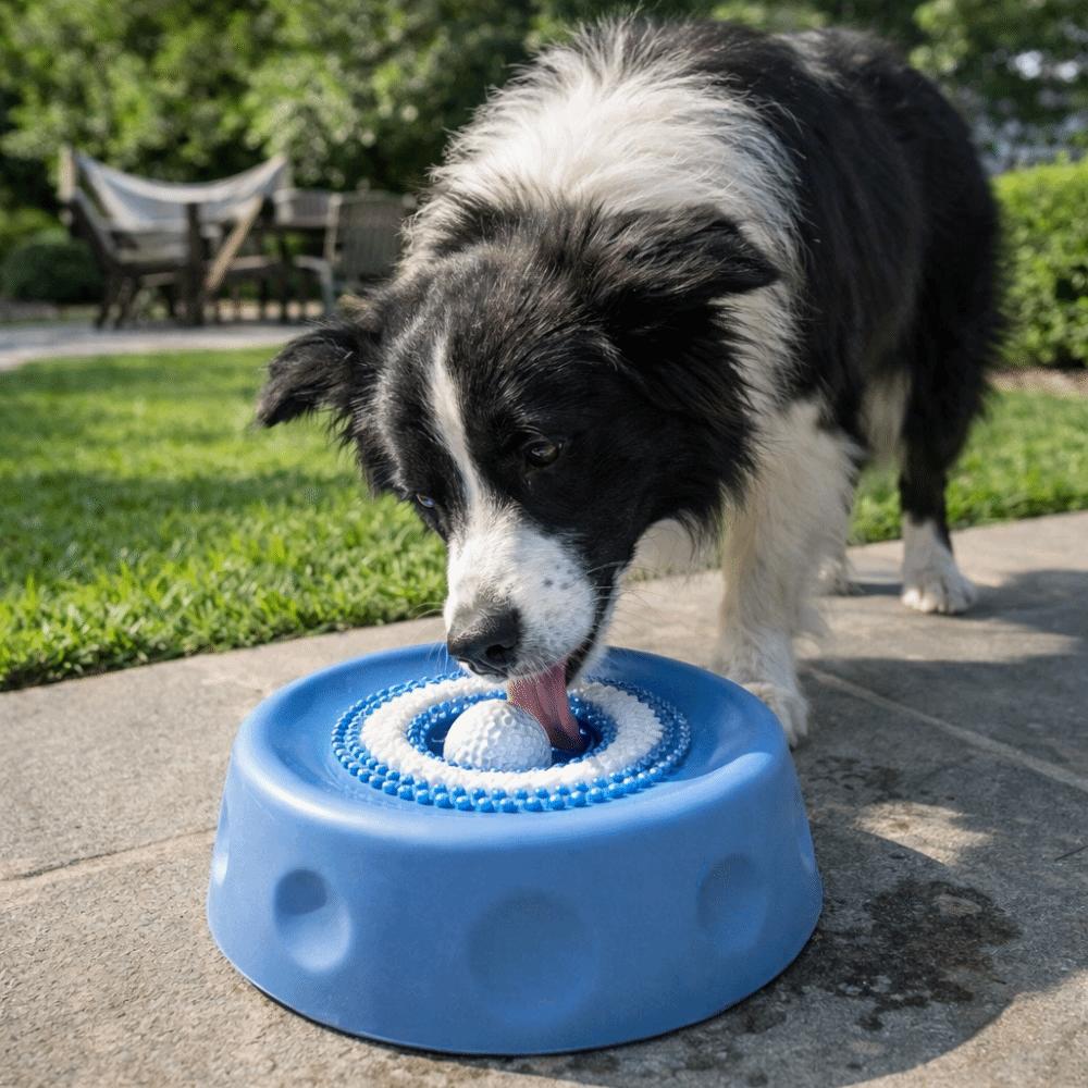Rolling Ball Dog Licking Bowl Anti-slip Pet Slow Feeder Portable Pet Feeding Bowl Wet Snack