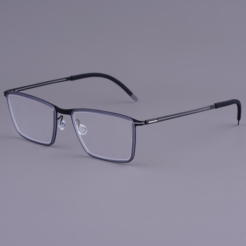 Norway V4109-R Men Business Square Ultralight Titanium Glasses Frames Women Screwless Eyeglasses High Quality Handmade Spectacle