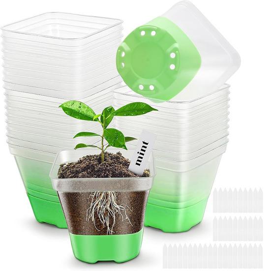 6/12 шт. силиконовый детский горшок, прозрачные квадратные горшки для растений с дренажными отверстиями, легкая пересадка, пластиковый многоразовый цветочный горшок для здорового роста корней