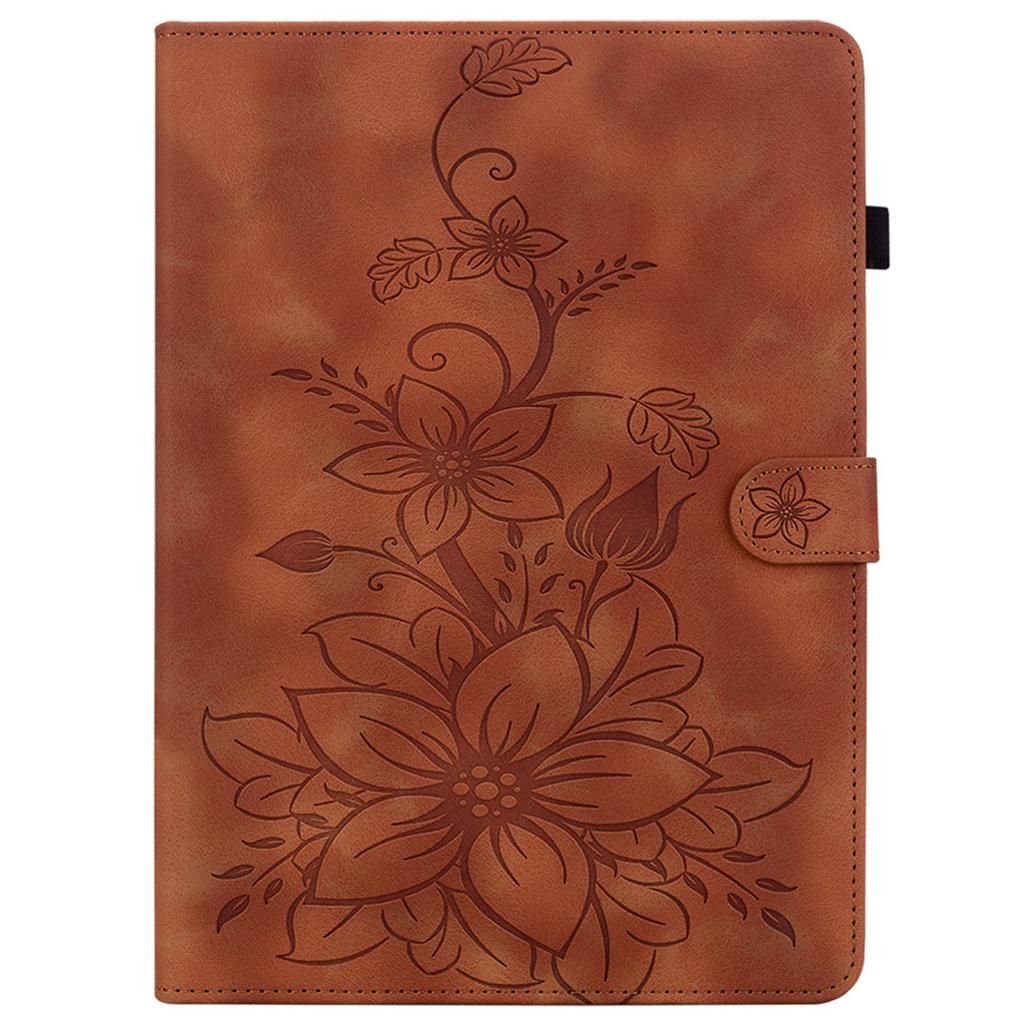 For Huawei MatePad SE 11 Case Lily Flower Imprint Leather Tablet Cover with Card Slots