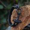 Mens Fashion Jewelry  Genuine Leather Wristband Bracelet Norse Myth God Viking Thor Hammer Bracelet Jewelry