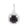Серебряная подвеска с сапфиром 1.389ct, фианитами (2205340)