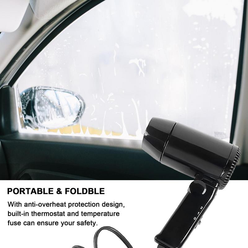 Мини-фен для автомобиля 12 В, складной фен для волос с горячим и холодным режимом, для путешествий в дороге, для кабриолета, кемпера, внедорожника, аксессуары