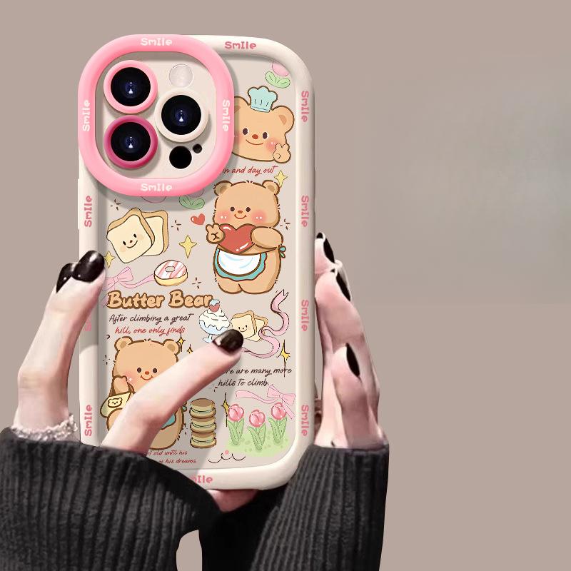 Милый полноэкранный медведь подходит для iPhone16promax14pro Apple 13 чехол для телефона 15plus High