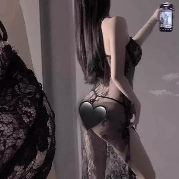 Erotic underwear sexy bed teasing charm purple suspender pajamas women's lace split dress hot