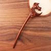 Sandalwood Hairpin with Animal Design - Handmade, Portable Wooden Curly Hair Hairpin