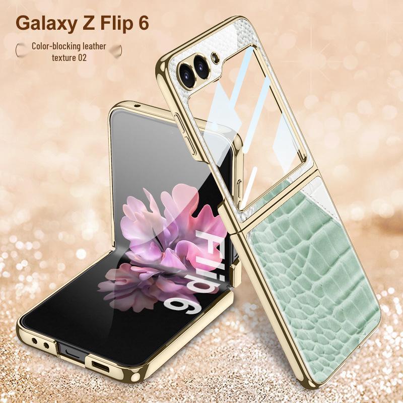 Чехол для складного экрана Samsung Z Flip 6: Защитная крышка для телефона с защитой от падения, гальваническим покрытием, персонализированная