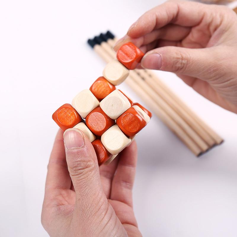 Деревянный замок Kong Ming Lock Lu Ban Lock Iq Brain Teaser Развивающая игрушка Монтессори 3D-головоломка Игра Разблокировка Игрушки для взрослых детей