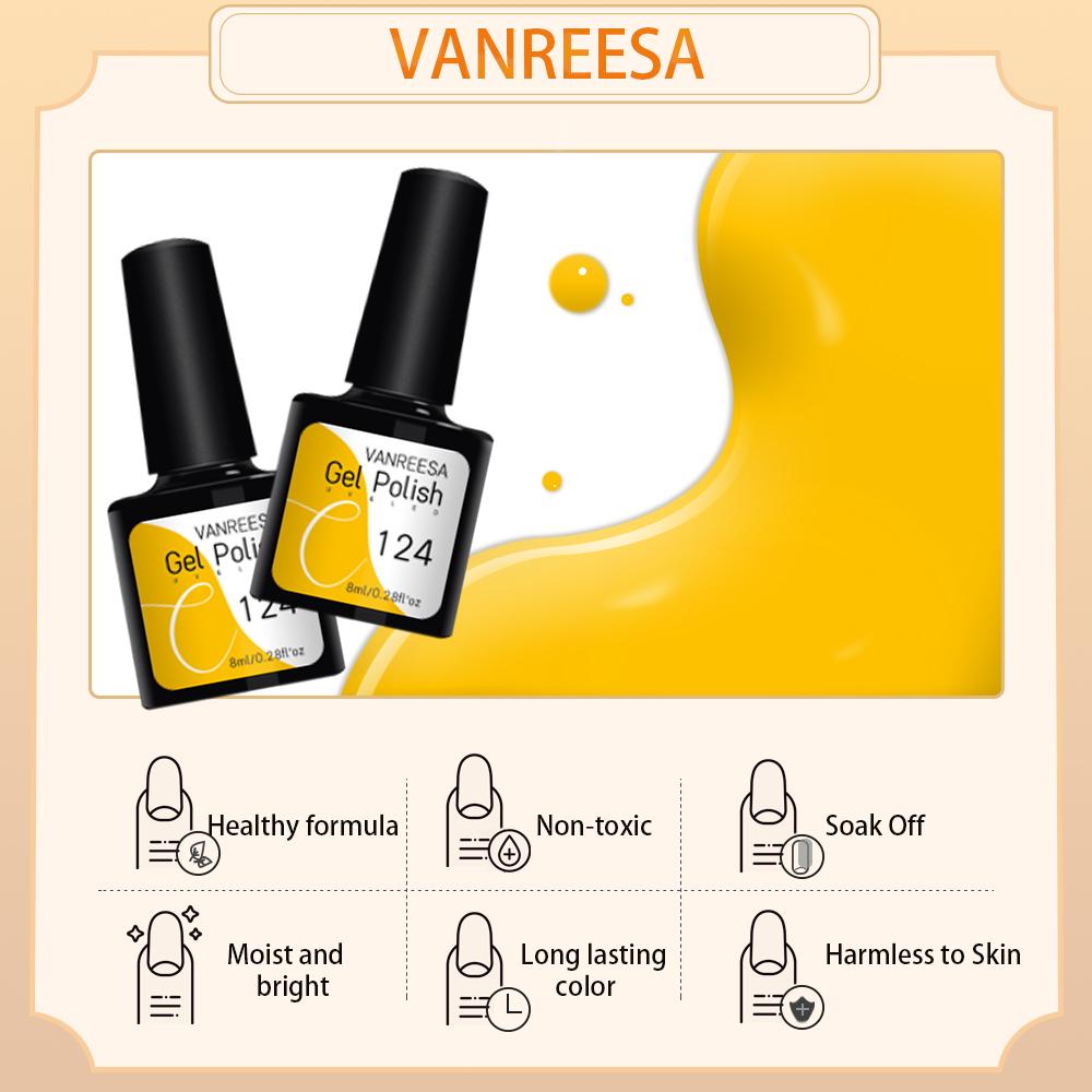 VANREESA Набор гелей для ногтей 111 цветов Гель-лак для ногтей Soak Off Базовое покрытие Верхнее покрытие Маникюр для ногтей УФ-светодиодный полуперманентный лак Стойкий гель для дизайна ногтей
