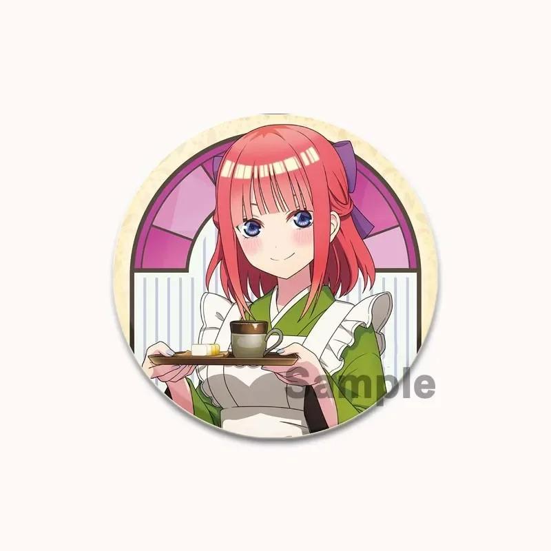 32/44/58MM Anime Ichika Nino Miku Yotsuba Itsuki Badge Cartoon Round DIY Brooch for Clothing Backpack Coat Decorative Accessories