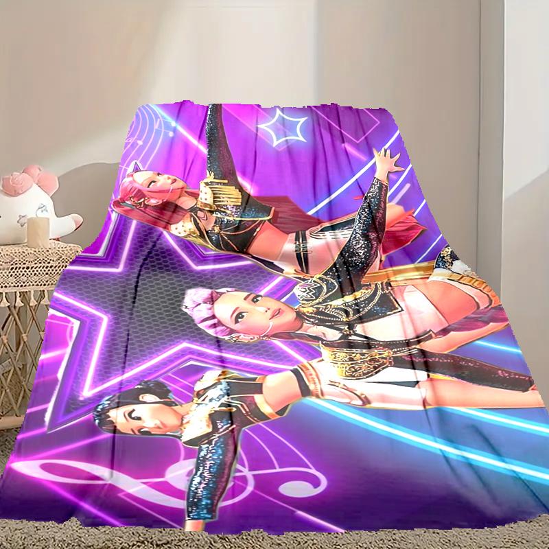 Kpop Demon Hunters Blanket, Valentine's Day, Halloween, Thanksgiving Gift Blankets, Home Blanket for Bed and Couch Use